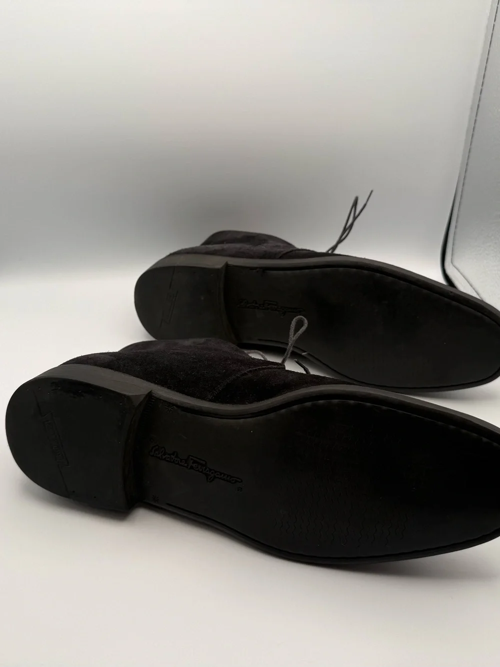 Ferragamo Studio Men's Black Suede Chukka Boots